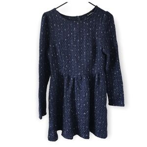 3/$15 Shein dark blue long sleeve tweed dress (D6)